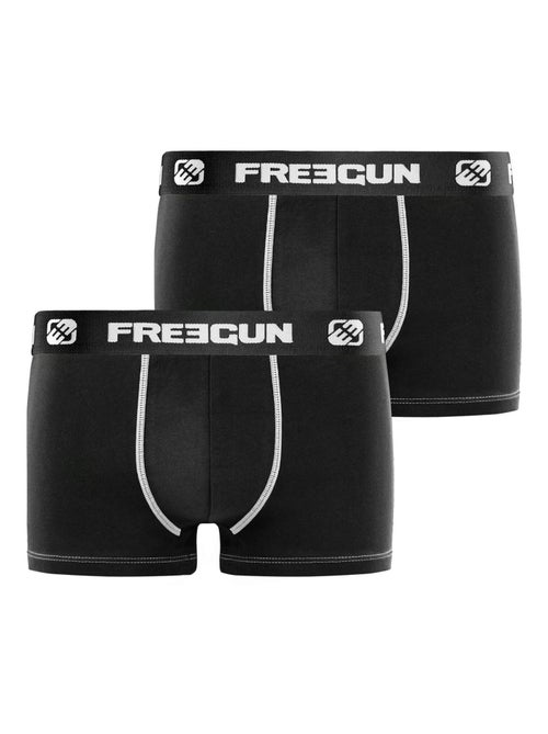 Lot de 2 Boxers garçon coton Noir Freegun - Kiabi