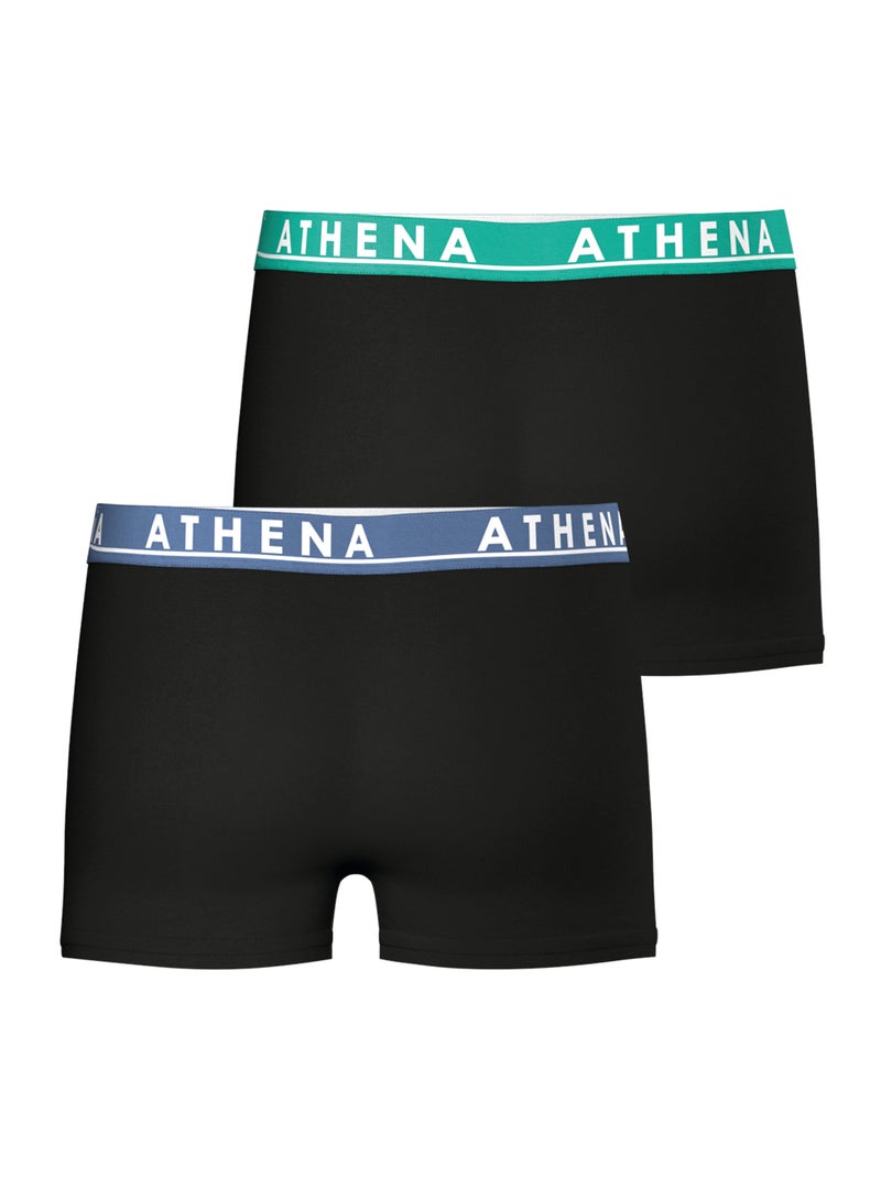 Lot de 2 boxers garçon Easy Color Athena Noir Multicolore - Kiabi