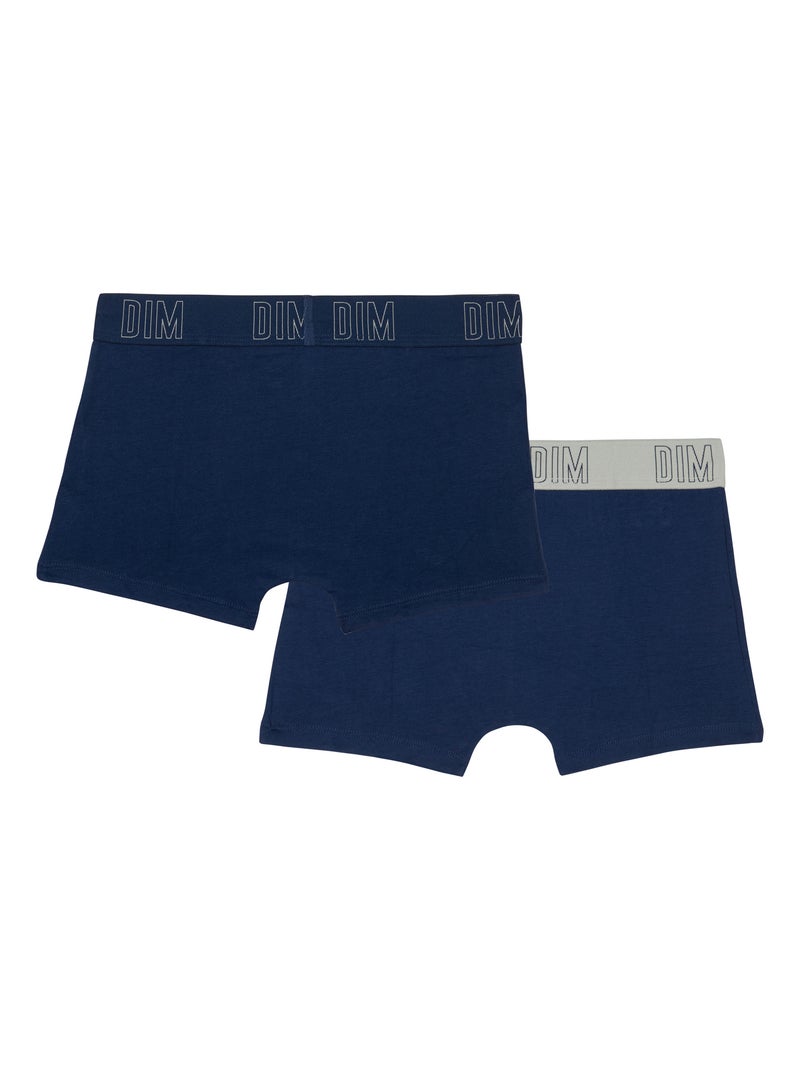Lot de 2 boxers garçon en coton bio Skin Care Bleu - Kiabi