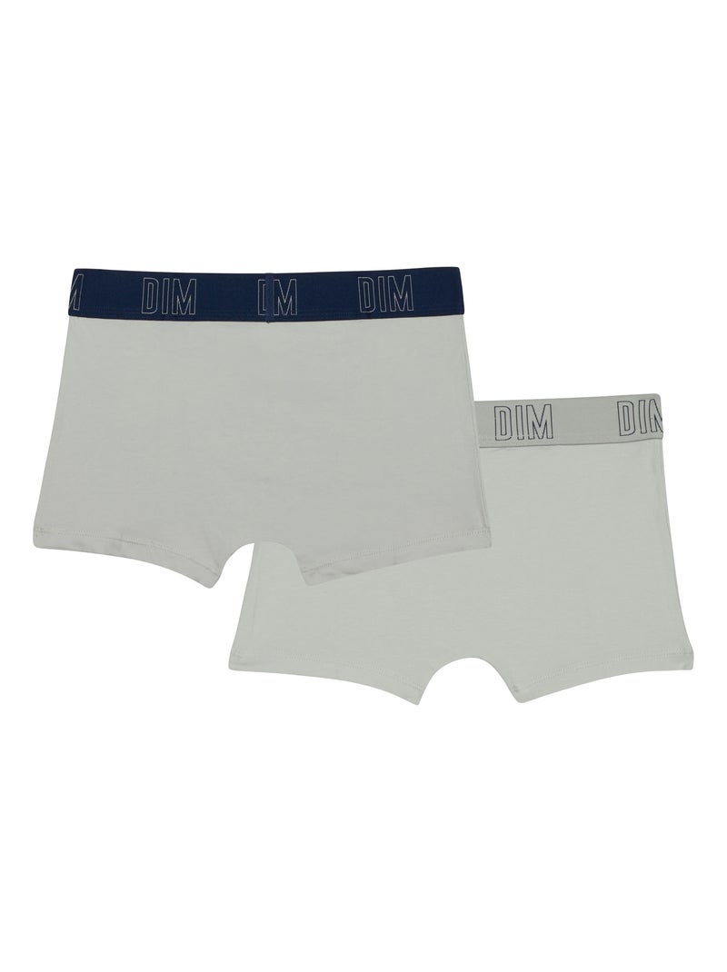Lot de 2 boxers garçon en coton bio Skin Care Gris - Kiabi