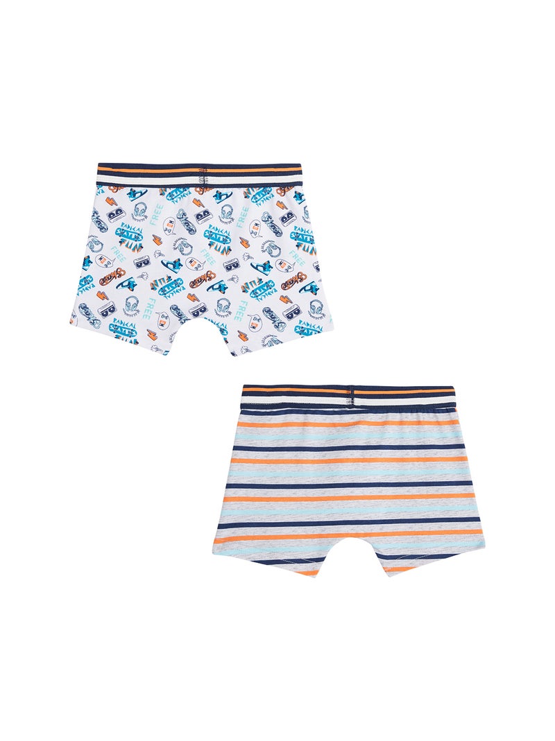Lot de 2 boxers garçon Free Multicolore - Kiabi