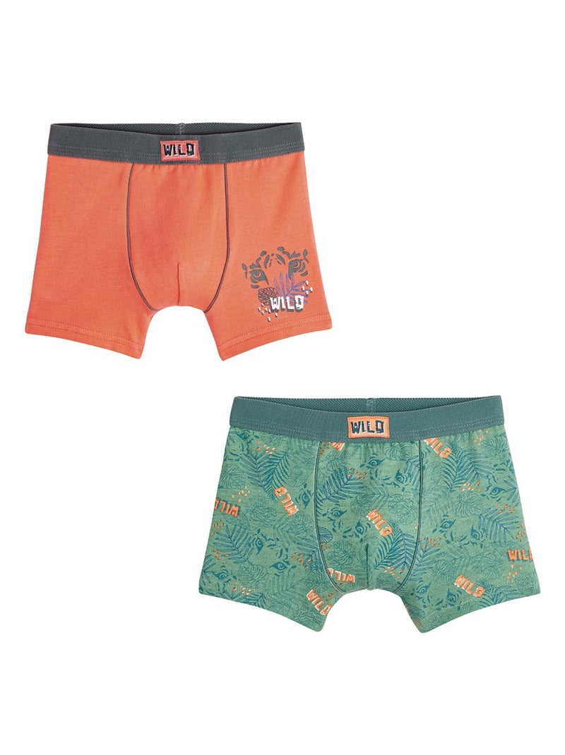 Lot de 2 boxers garçon Spencer Vert - Kiabi