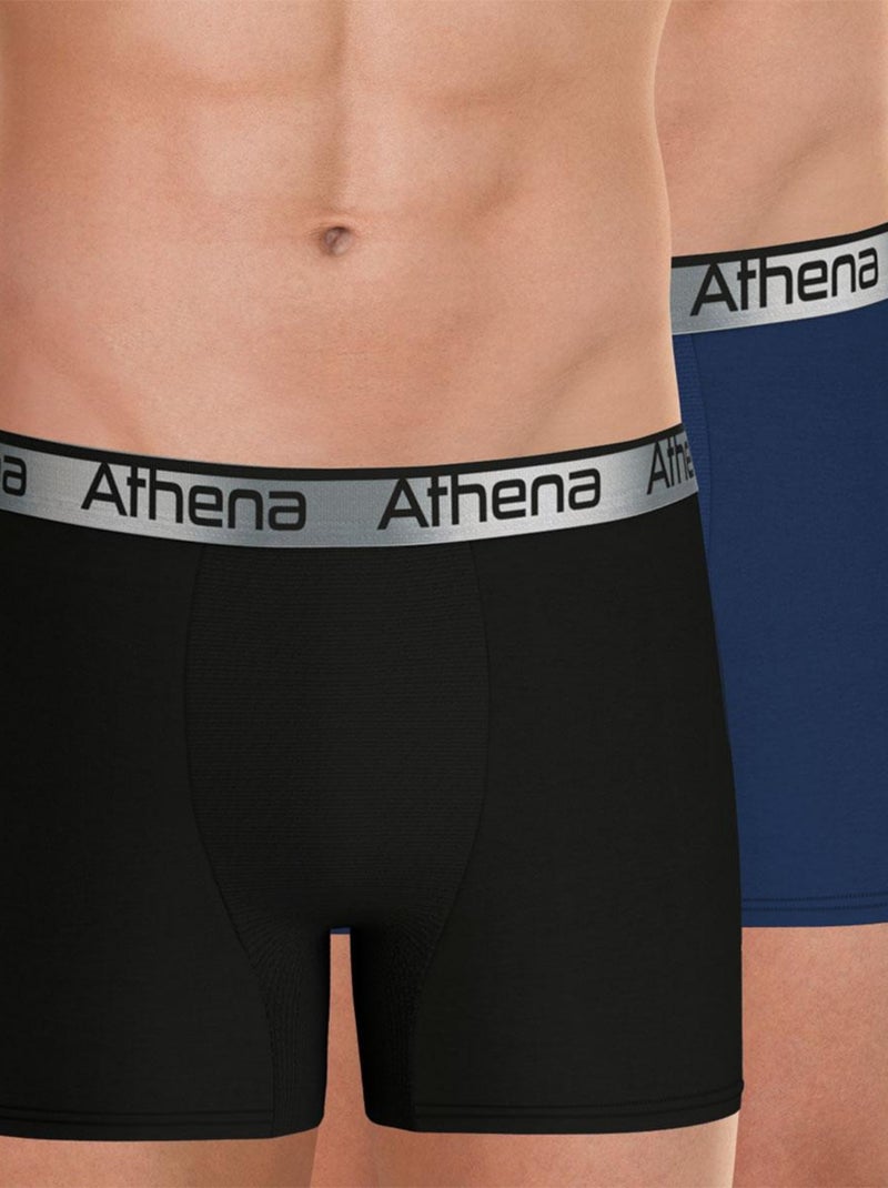 Lot de 2 boxers homme 720 Stretch Adjust Noir Bleu - Kiabi