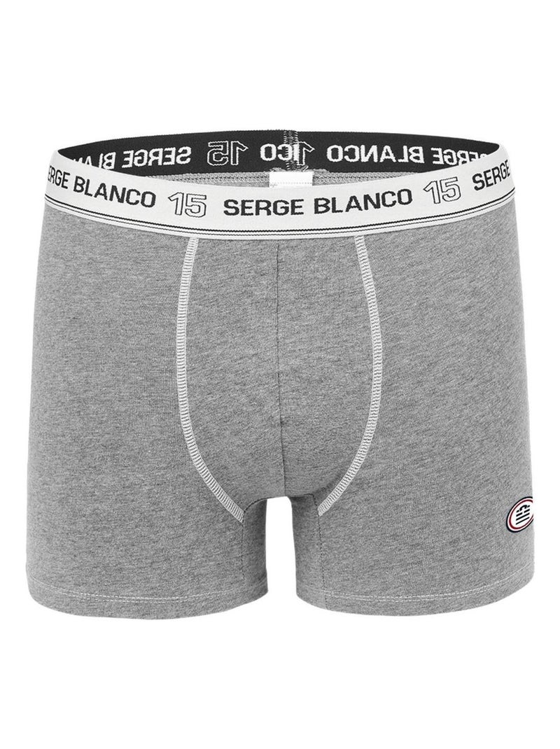 Lot de 2 Boxers homme avec surpiqûres Class Serge Blanco Gris - Kiabi