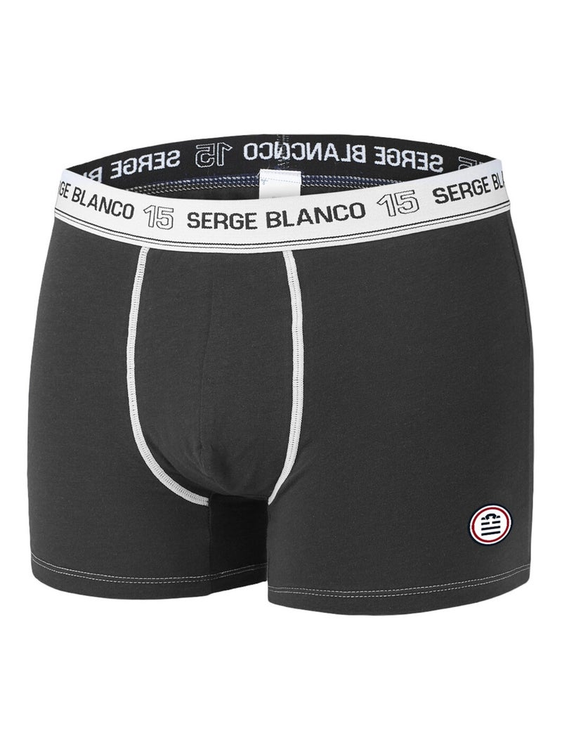 Lot de 2 Boxers homme avec surpiqûres Class Serge Blanco Gris - Kiabi