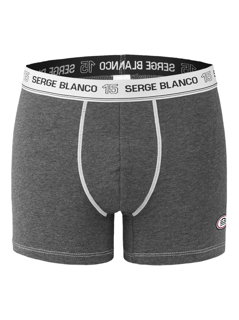 Lot de 2 Boxers homme avec surpiqûres Class Serge Blanco Gris - Kiabi