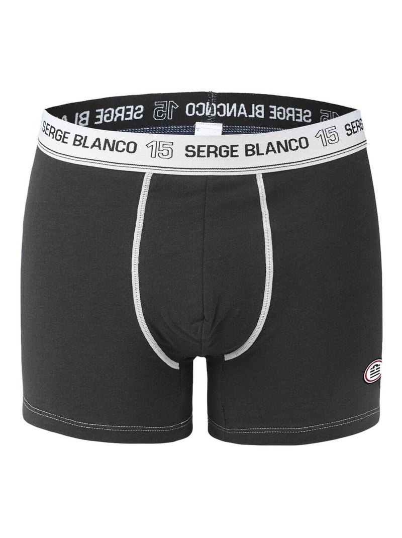 Lot de 2 Boxers homme avec surpiqûres Class Serge Blanco Noir - Kiabi