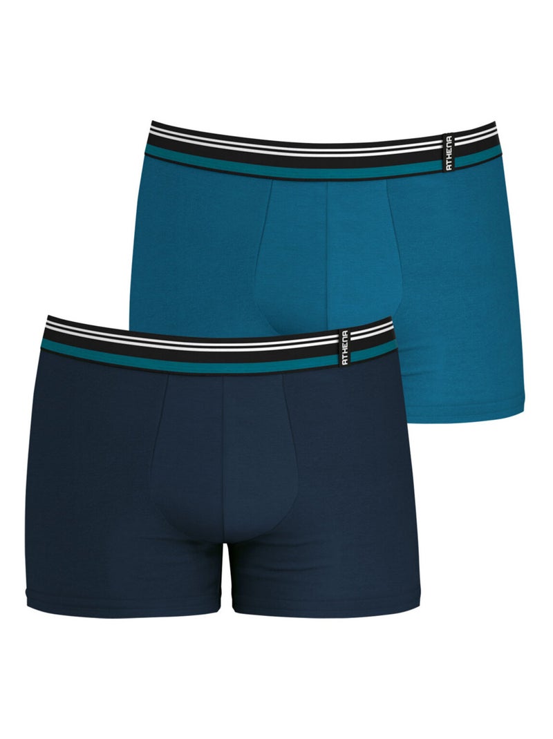 Lot de 2 boxers homme Duo Eco Athena Bleu - Kiabi