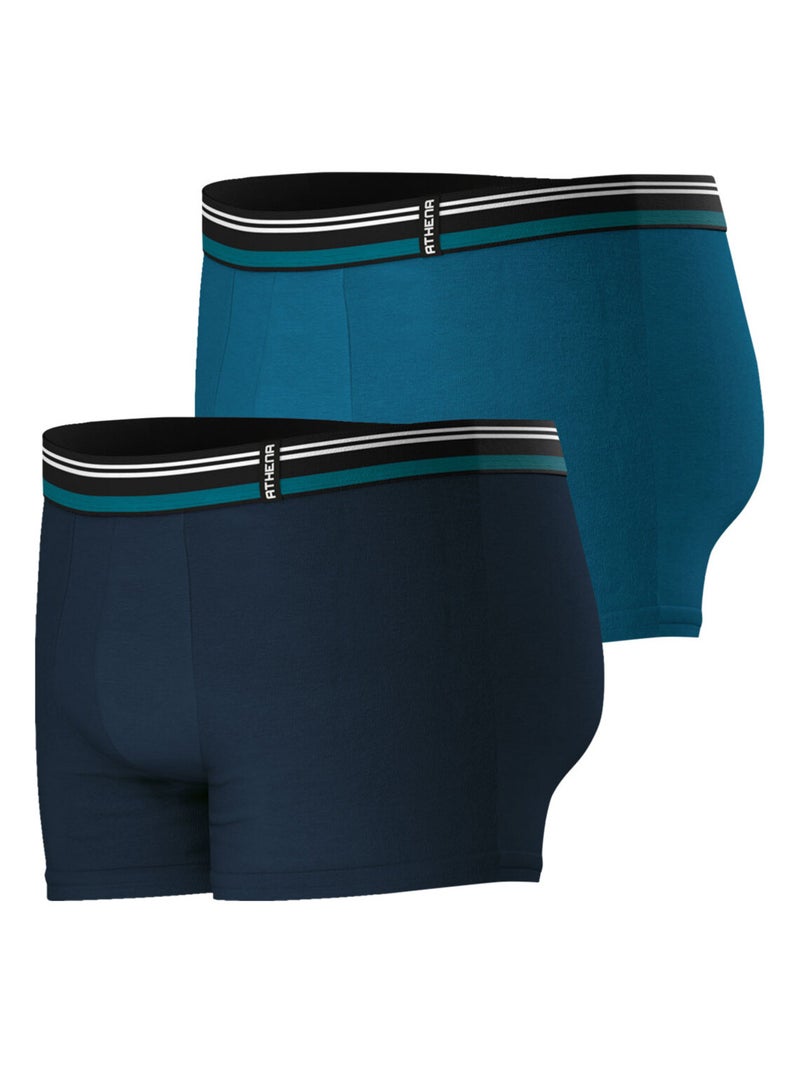 Lot de 2 boxers homme Duo Eco Athena Bleu - Kiabi