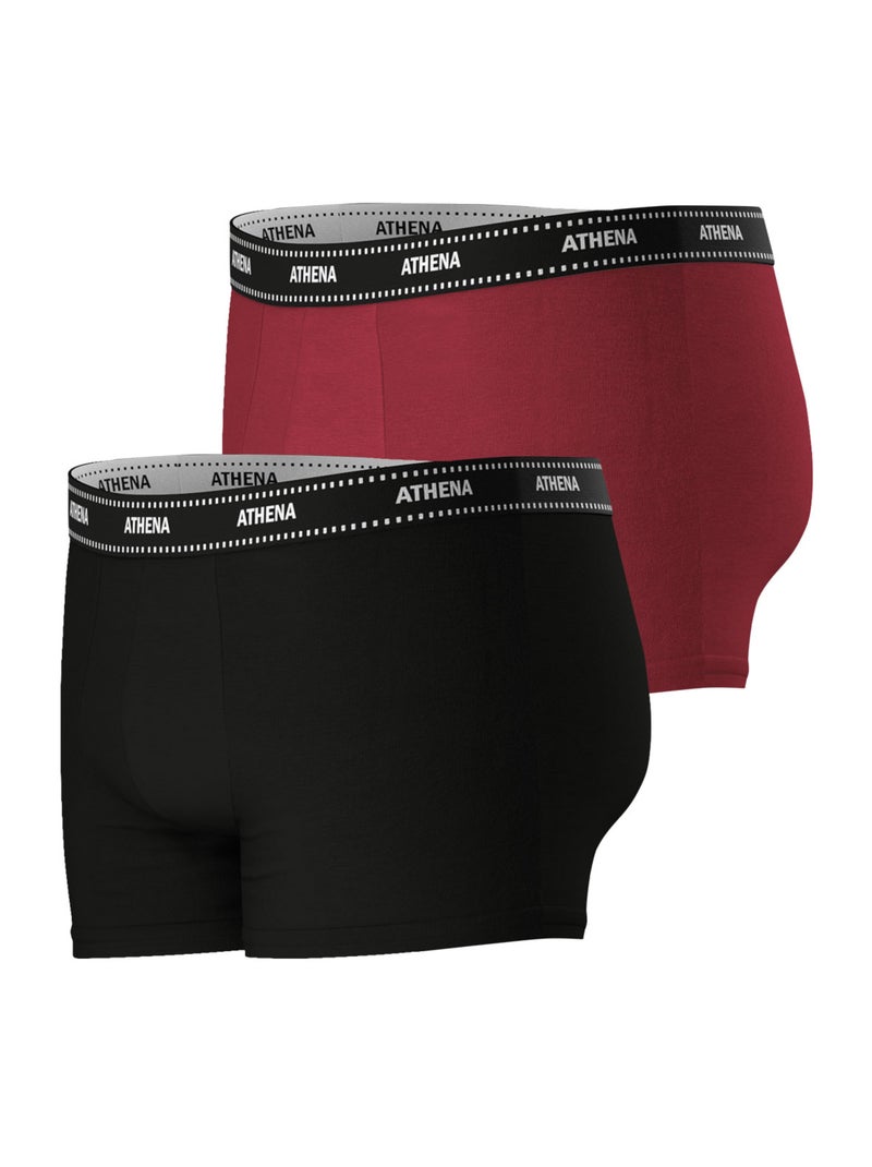 Lot de 2 boxers homme Duo Essentiel Athena Rouge - Kiabi