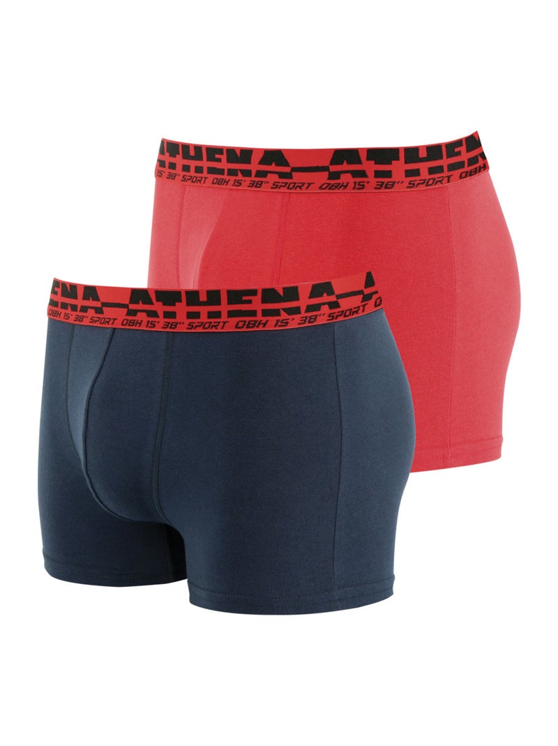 Lot de 2 boxers homme Easy Sport Athena Rouge - Kiabi