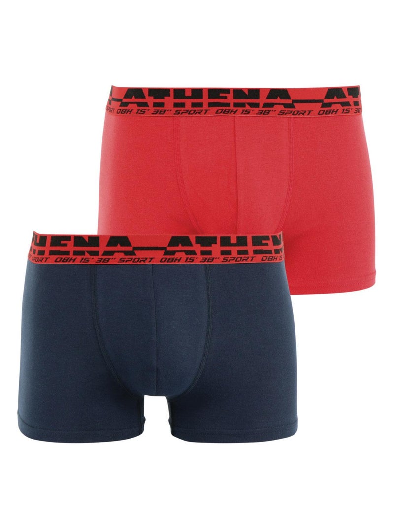 Lot de 2 boxers homme Easy Sport Bleu Rouge - Kiabi