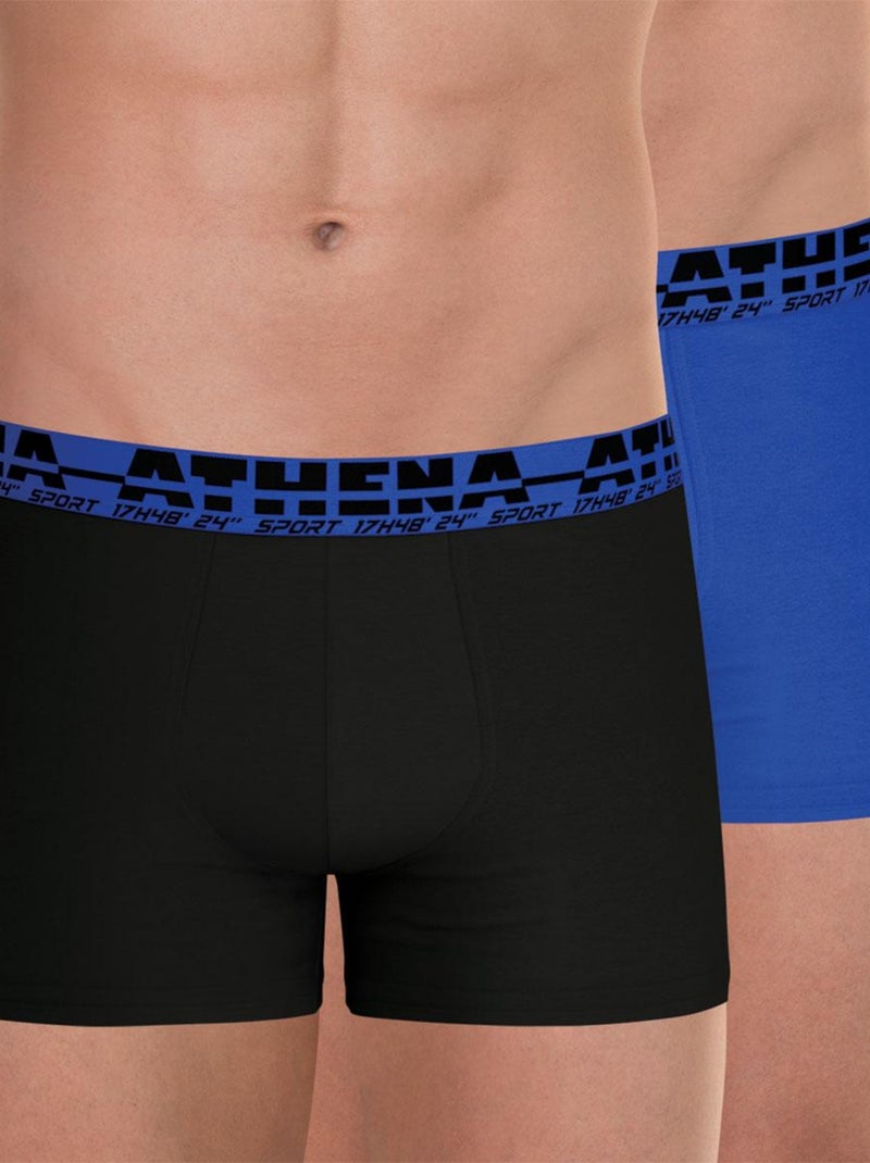 Lot de 2 boxers homme Easy Sport Noir Bleu - Kiabi