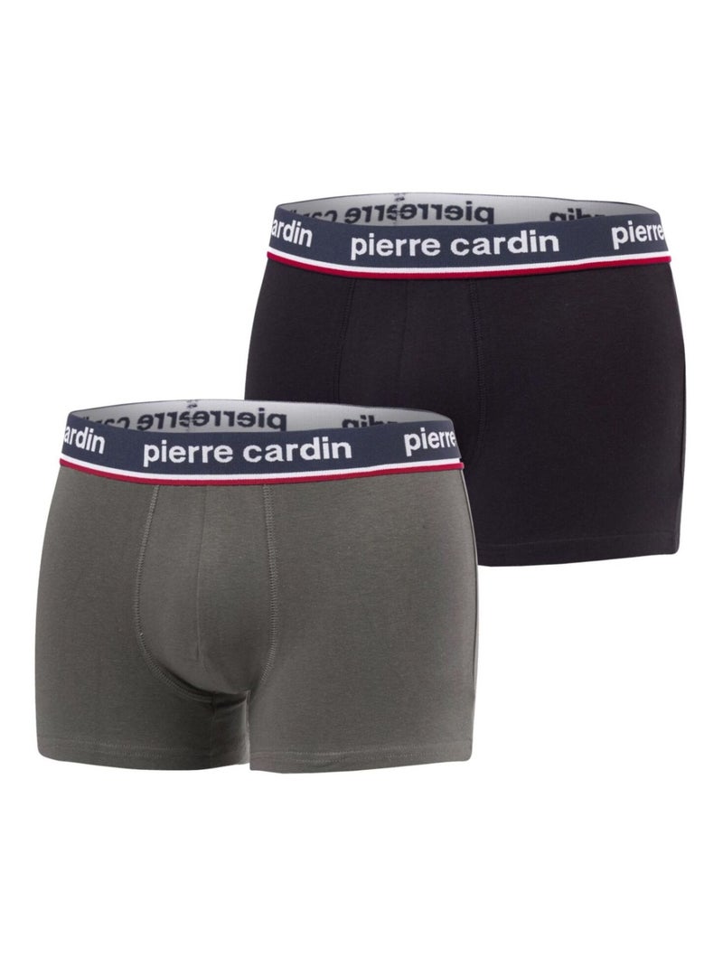 Lot de 2 boxers homme en coton French Pierre Cardin Noir Gris - Kiabi