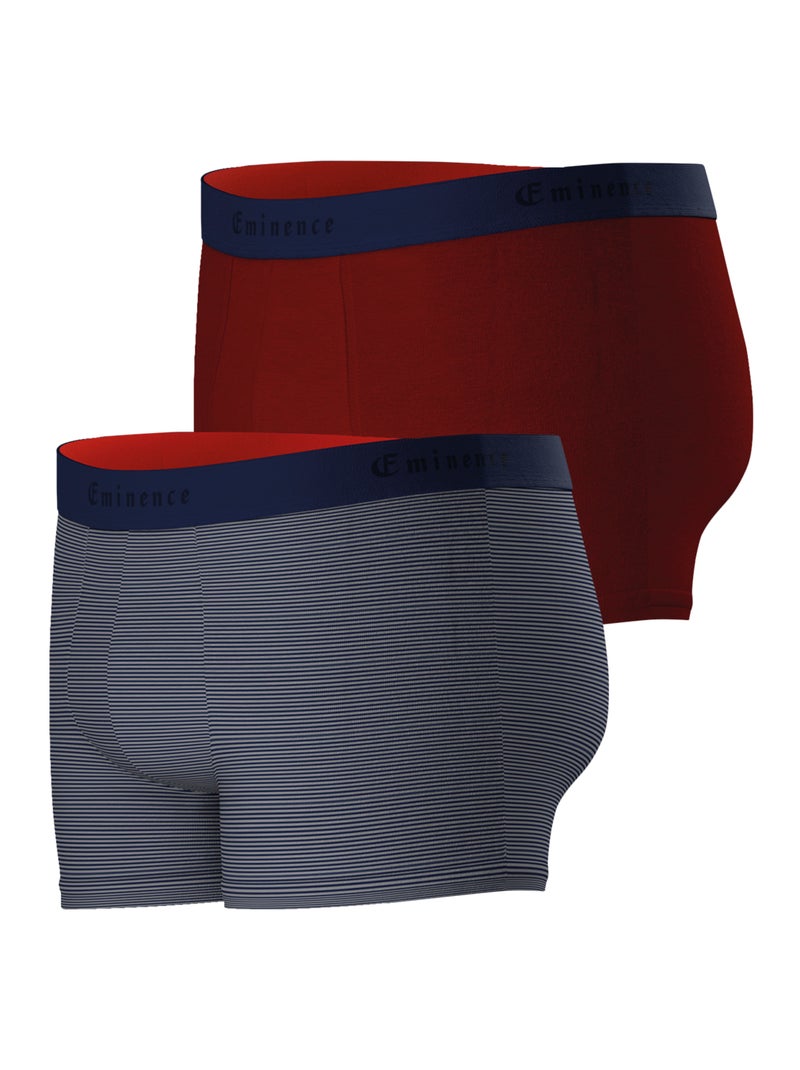 Lot de 2 boxers homme Fait en France Eminence Gris Rouge - Kiabi