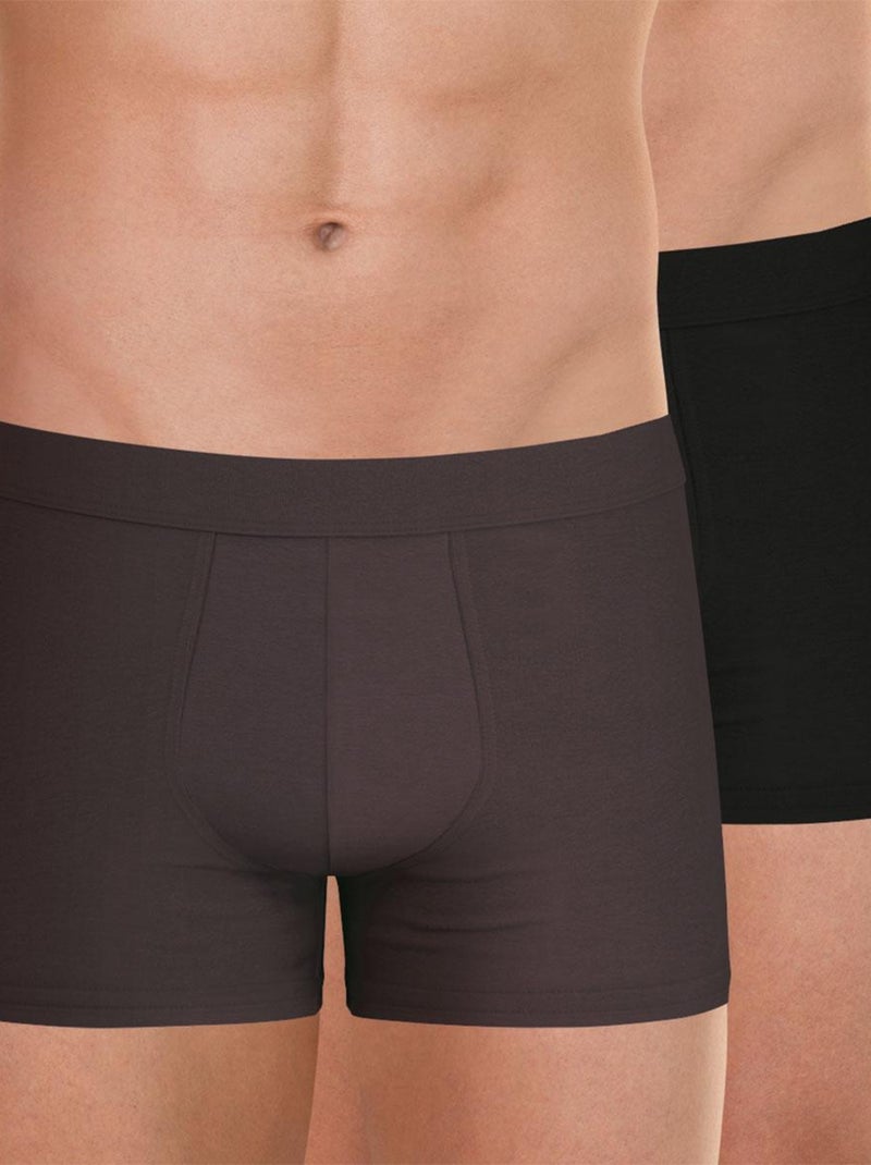 Lot de 2 boxers homme Fusion Noir Marron - Kiabi