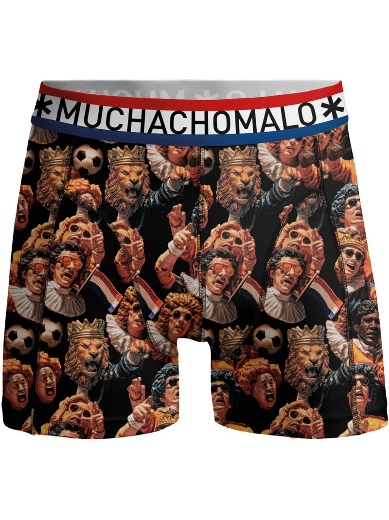 Lot de 2 boxers homme Muchachomalo Noir Orange Noir - Kiabi