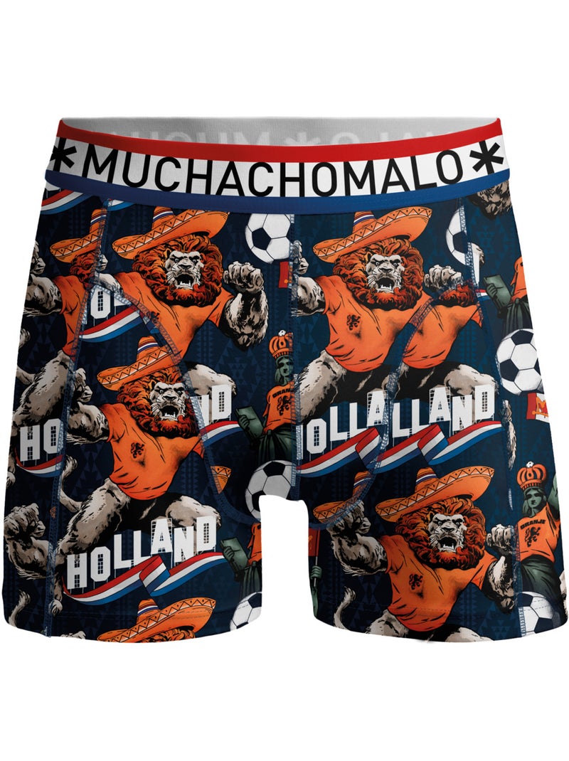 Lot de 2 boxers homme Muchachomalo Noir Orange Noir - Kiabi