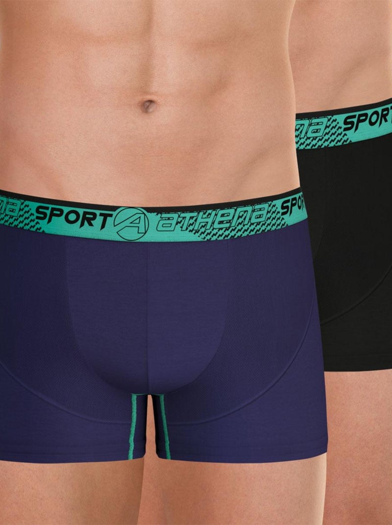 Lot de 2 boxers homme Running Bleu pétrole - Kiabi