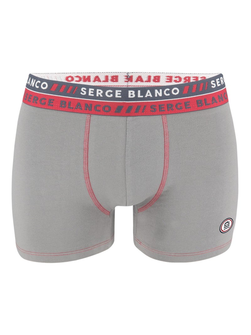 Lot de 2 Boxers homme surpiqûres Class Serge Blanco Gris - Kiabi
