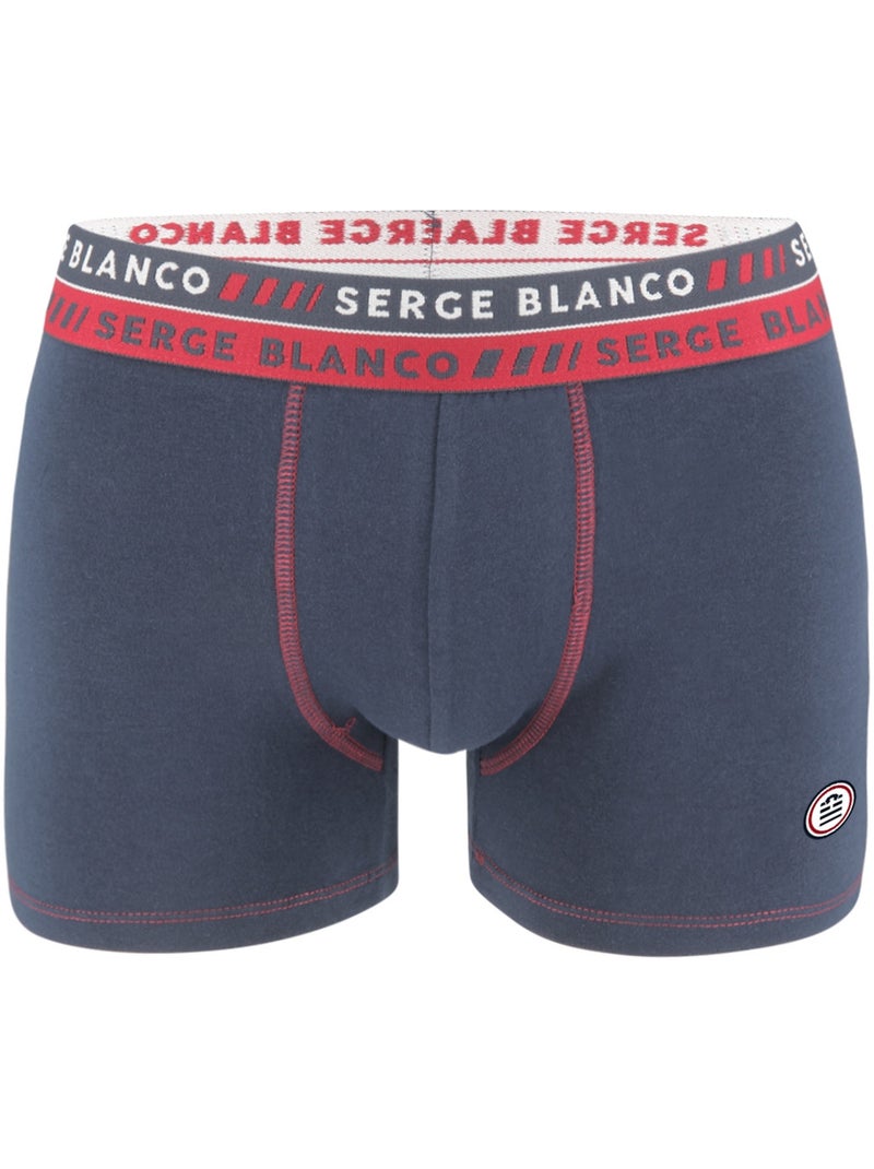 Lot de 2 Boxers homme surpiqûres Class Serge Blanco Rouge - Kiabi