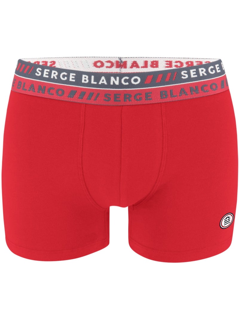 Lot de 2 Boxers homme surpiqûres Class Serge Blanco Rouge - Kiabi