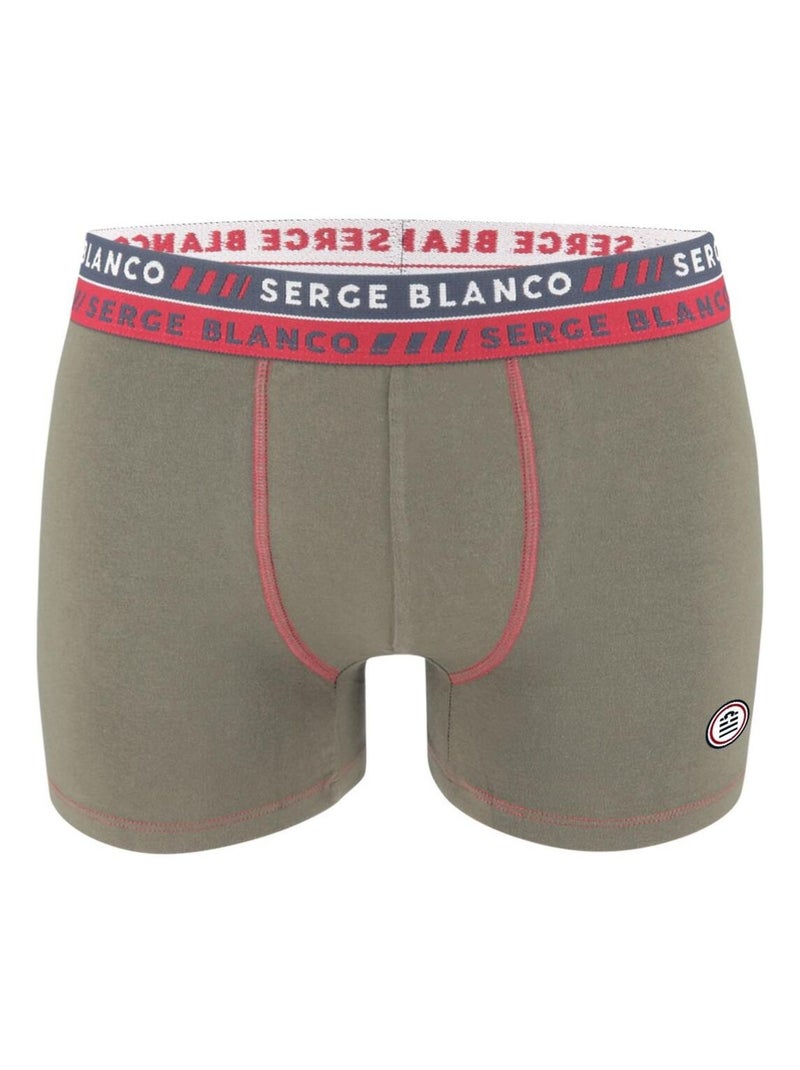 Lot de 2 Boxers homme surpiqûres Class Serge Blanco Vert - Kiabi