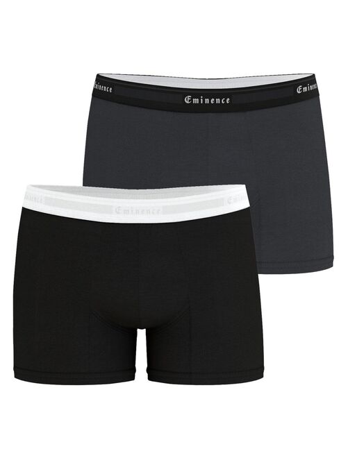 Boxer homme uni coton et par lot noir Kiabi