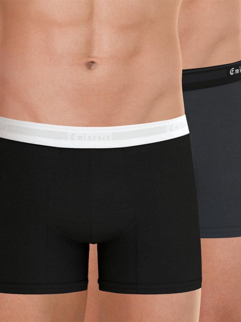 Lot de 2 boxers homme Tailor Noir Gris - Kiabi