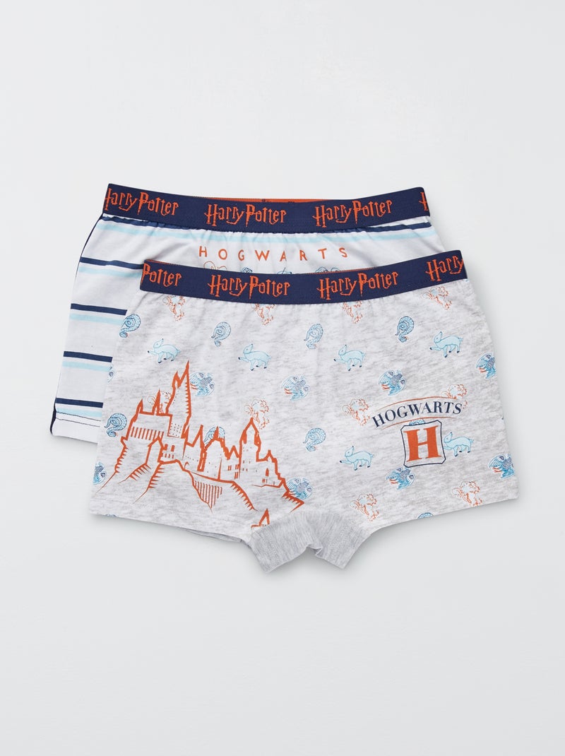 Lot de 2 boxers imprimés 'Harry Potter' gris/blanc - Kiabi