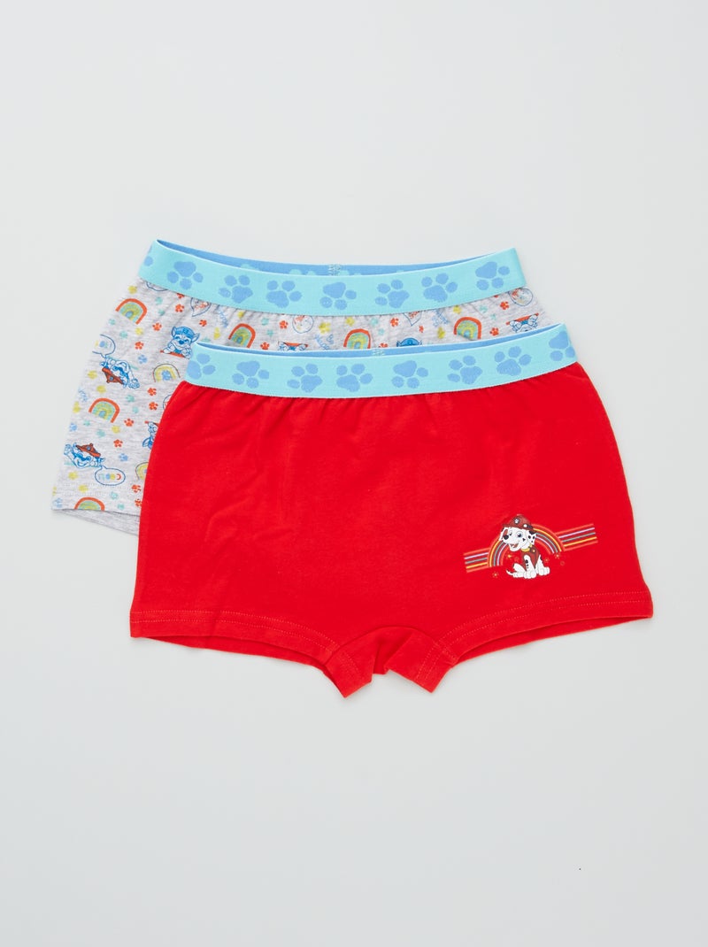 Lot de 2 boxers imprimés 'Pat' Patrouille' gris/rouge - Kiabi