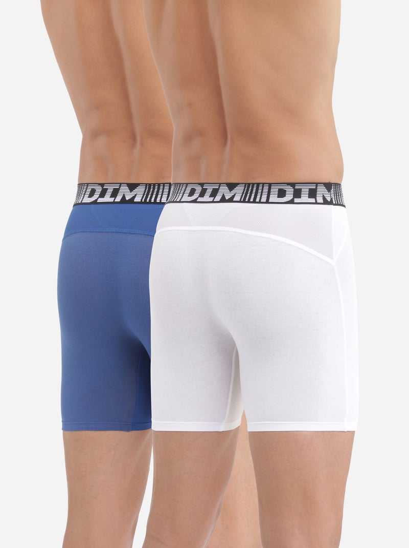 Lot de 2 Boxers Longs 3D Flex Air Bleu denim - Kiabi