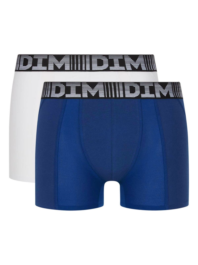 Lot de 2 Boxers Longs 3D Flex Air Bleu denim - Kiabi
