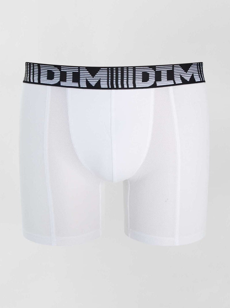 Lot de 2 boxers longs 3D Flex air 'DIM' blanc/bleu - Kiabi