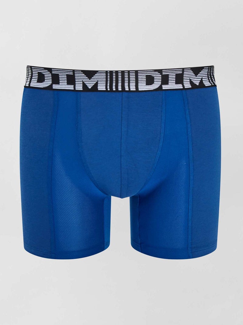 Lot de 2 boxers longs 3D Flex air 'DIM' blanc/bleu - Kiabi