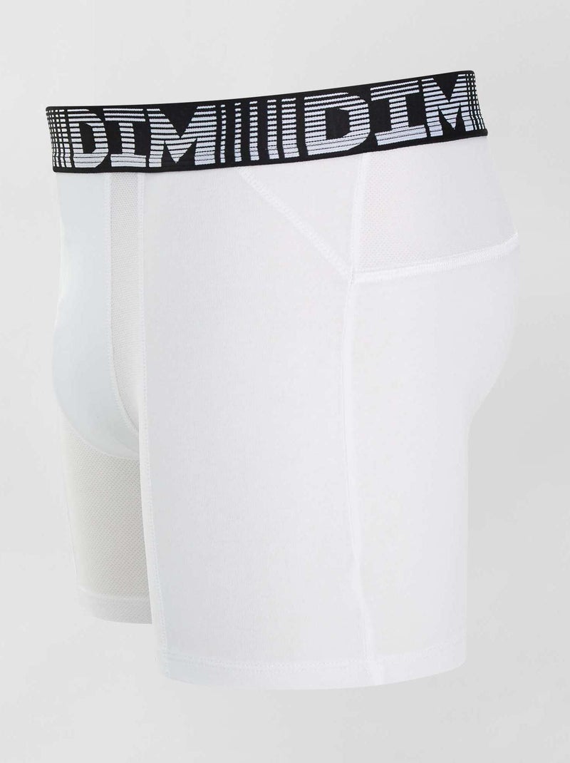 Lot de 2 boxers longs 3D Flex air 'DIM' blanc/bleu - Kiabi