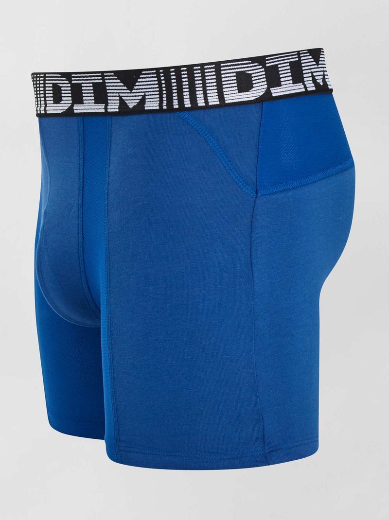 Lot de 2 boxers longs 3D Flex air 'DIM' blanc/bleu - Kiabi