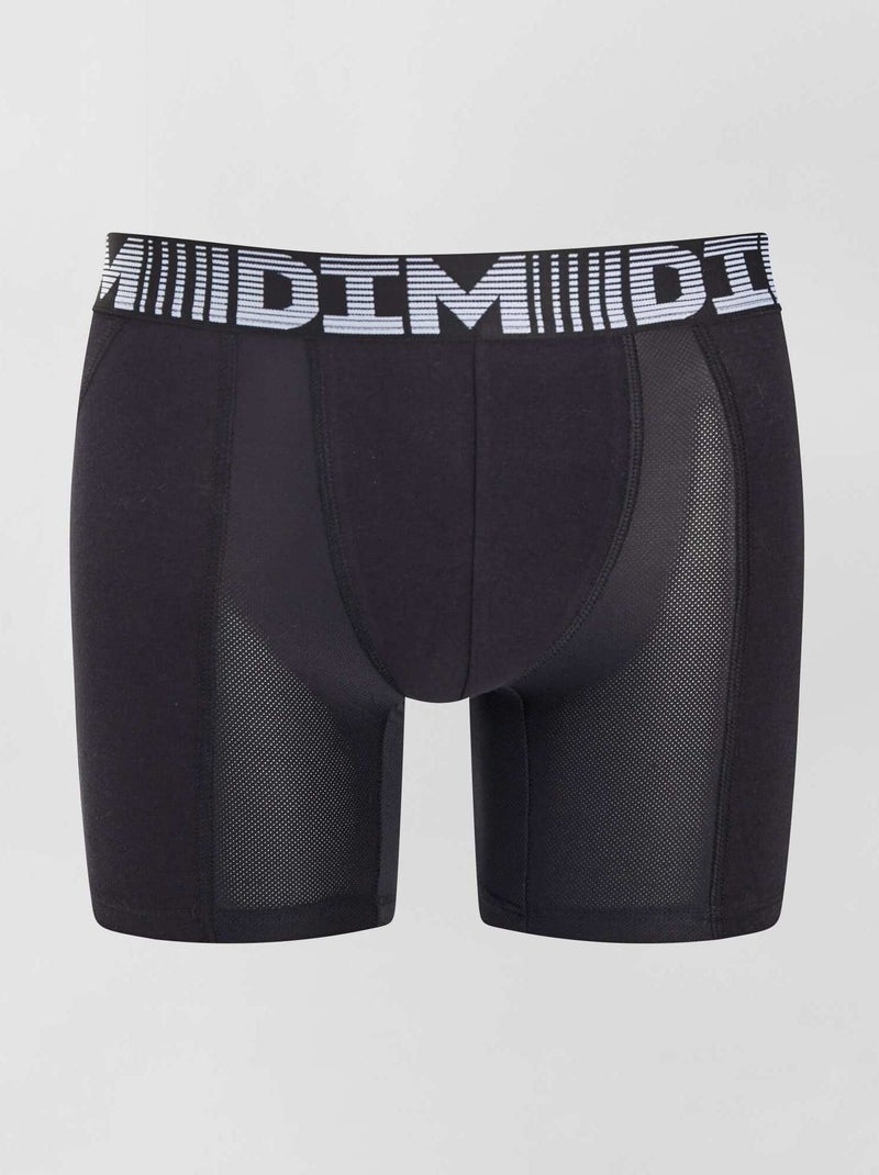 Lot de 2 boxers longs 3D Flex air 'DIM' gris/noir - Kiabi
