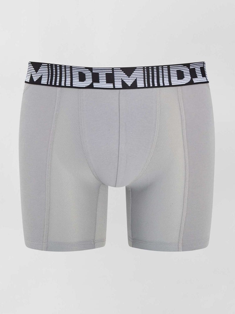Lot de 2 boxers longs 3D Flex air 'DIM' gris/noir - Kiabi