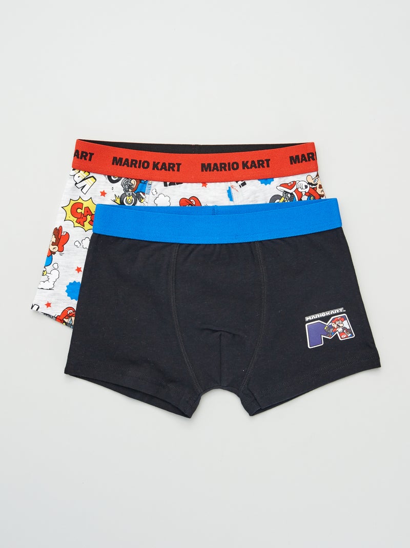 Lot de 2 boxers 'Mario' Gris/bleu - Kiabi