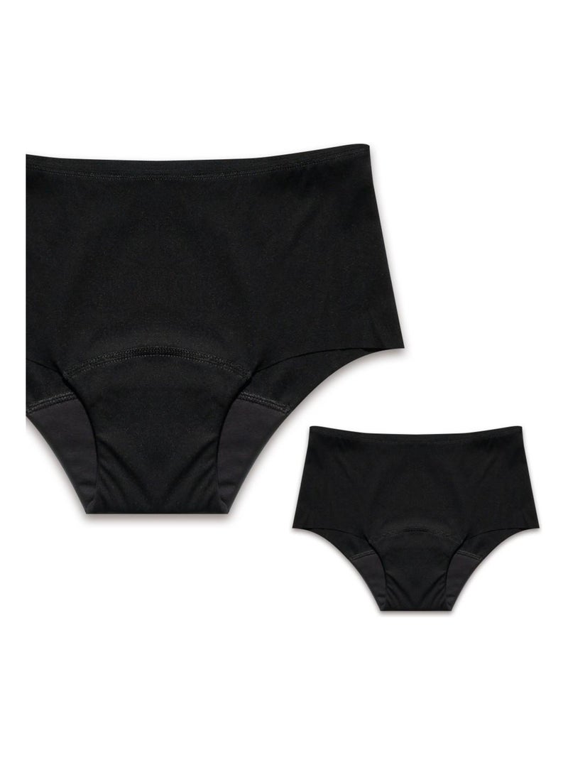 Lot de 2 boxers menstruels invisibles Noir - Kiabi