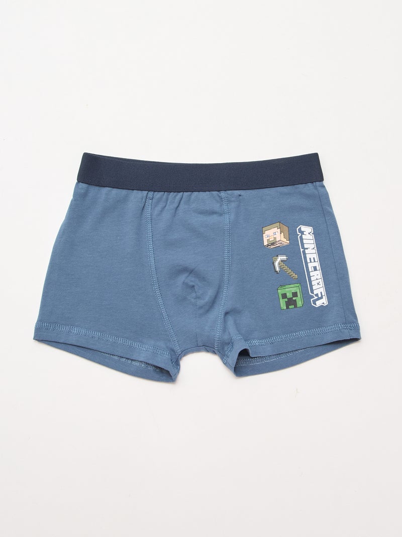 Lot de 2 boxers 'Minecraft' Bleu - Kiabi