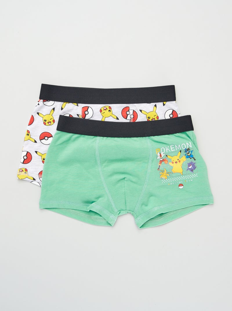 Lot de 2 boxers 'Pokemon' Gris/vert - Kiabi