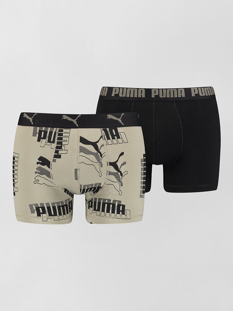 Lot de 2 boxers 'Puma' beige/noir - Kiabi