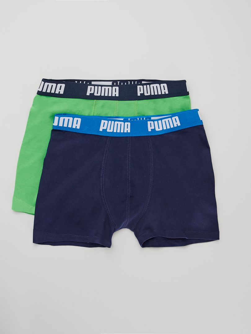 Lot de 2 boxers 'Puma' vert/bleu - Kiabi