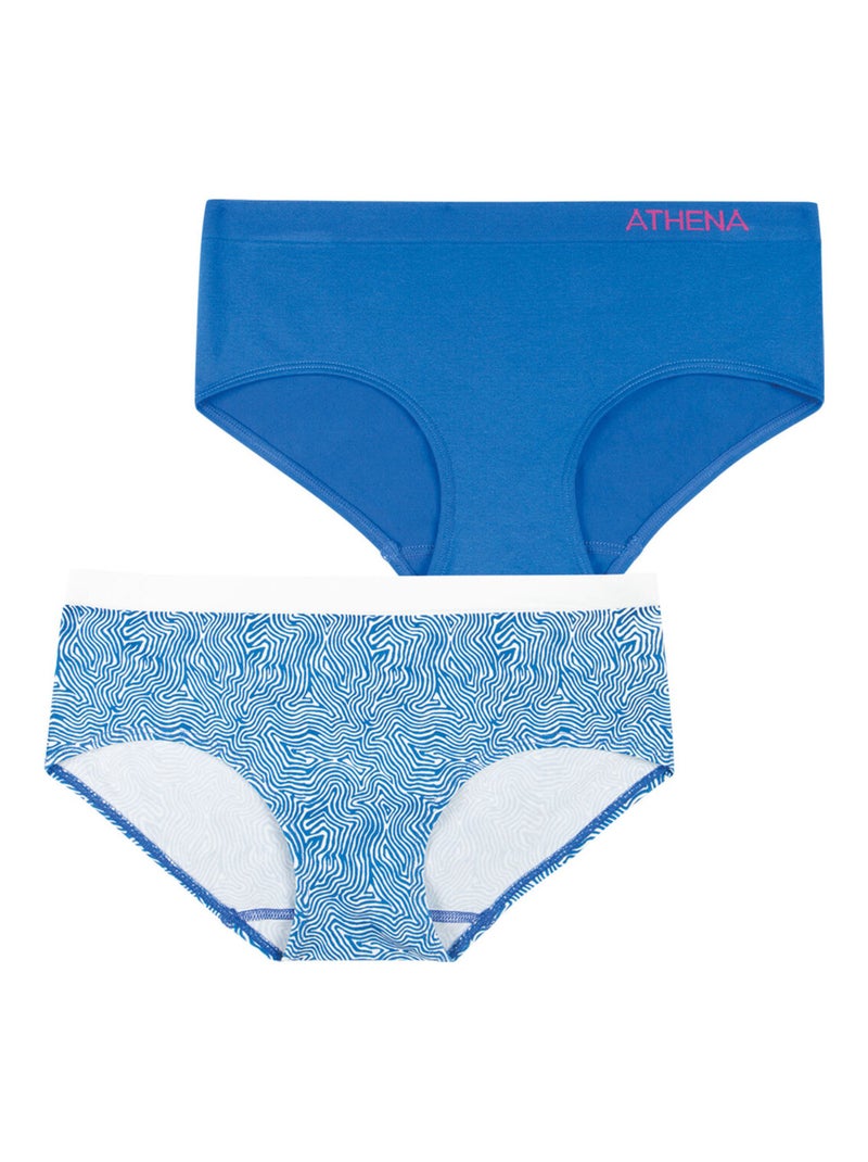 Lot de 2 boxers sans couture Fashion Athena Bleu Bleu - Kiabi