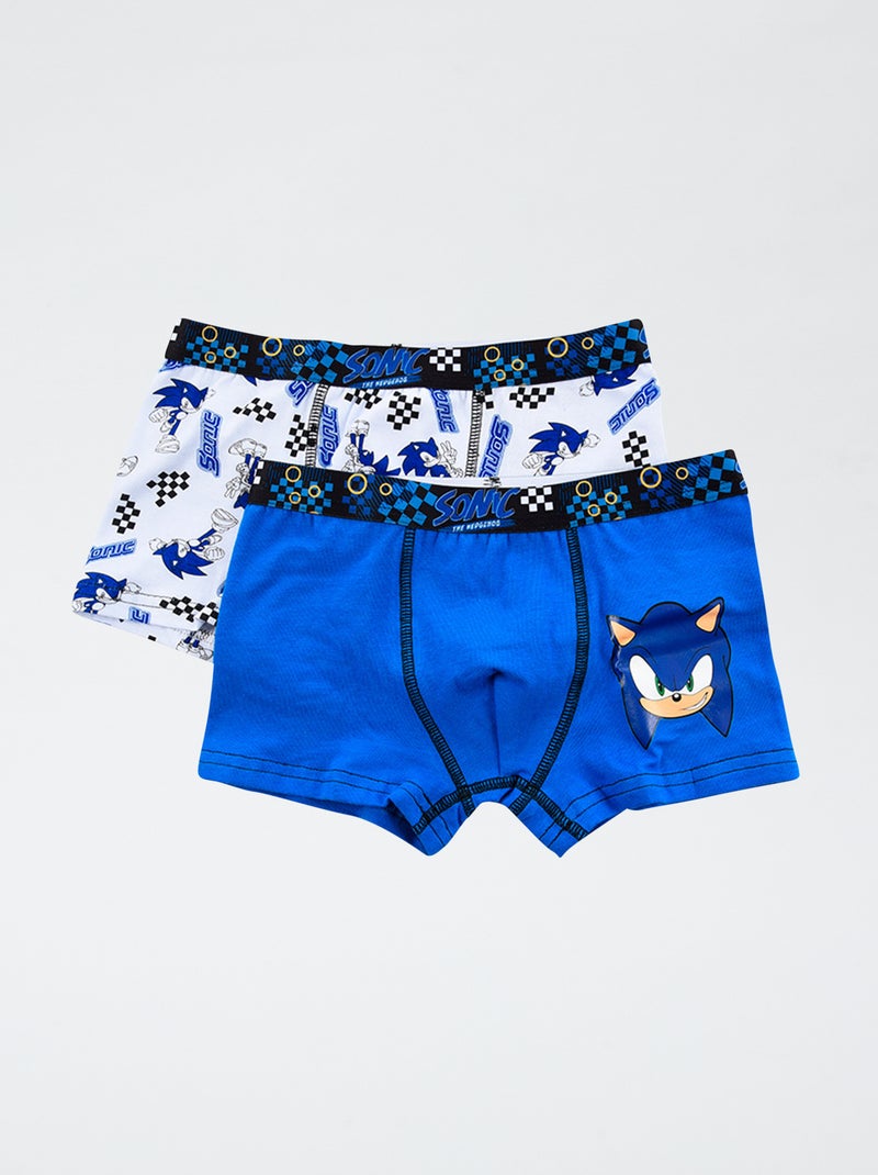 Lot de 2 boxers 'Sonic' en coton Bleu - Kiabi