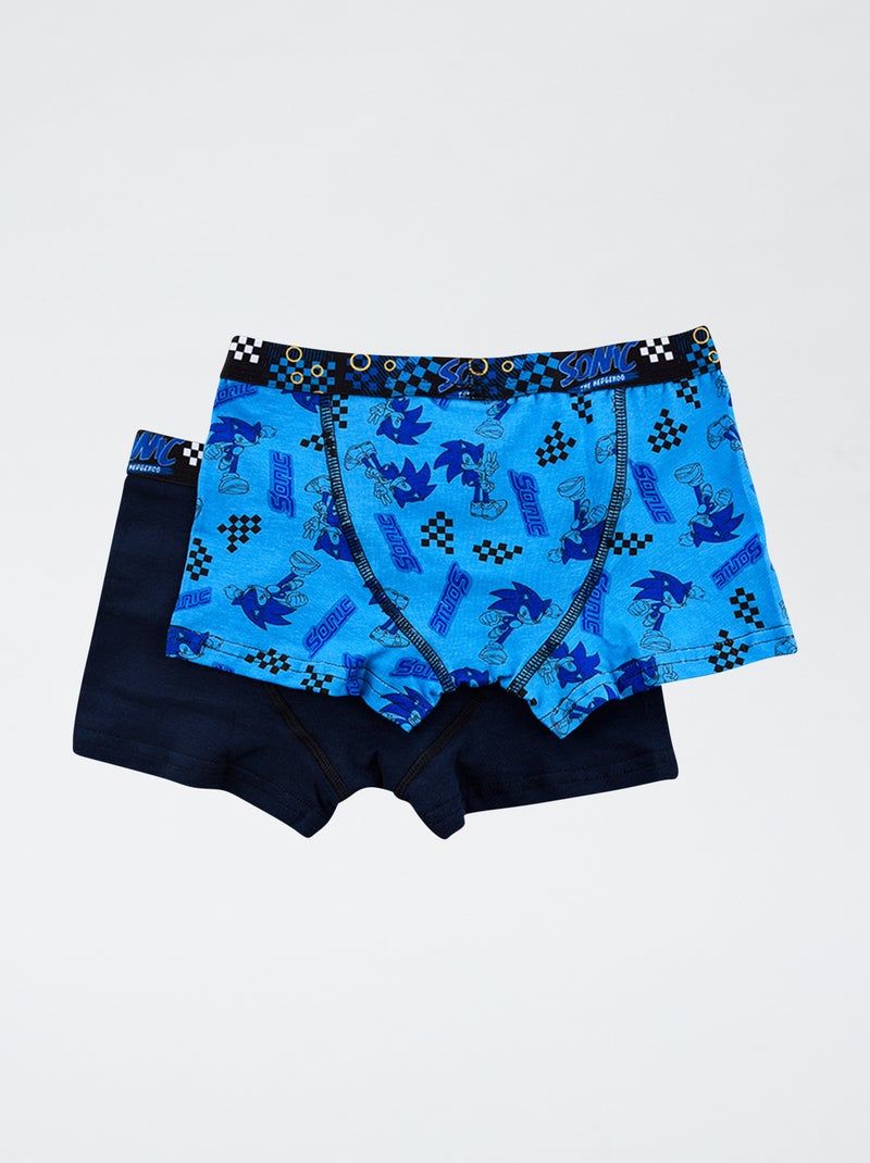 Lot de 2 boxers 'Sonic' en coton Bleu - Kiabi