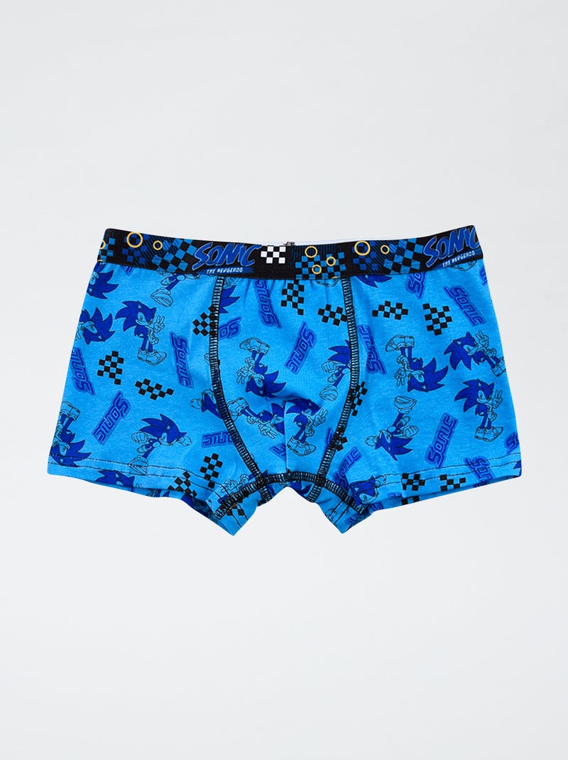 Lot de 2 boxers 'Sonic' en coton Bleu - Kiabi