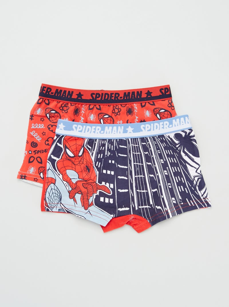 Lot de 2 boxers 'Spider'Man' rouge/gris - Kiabi